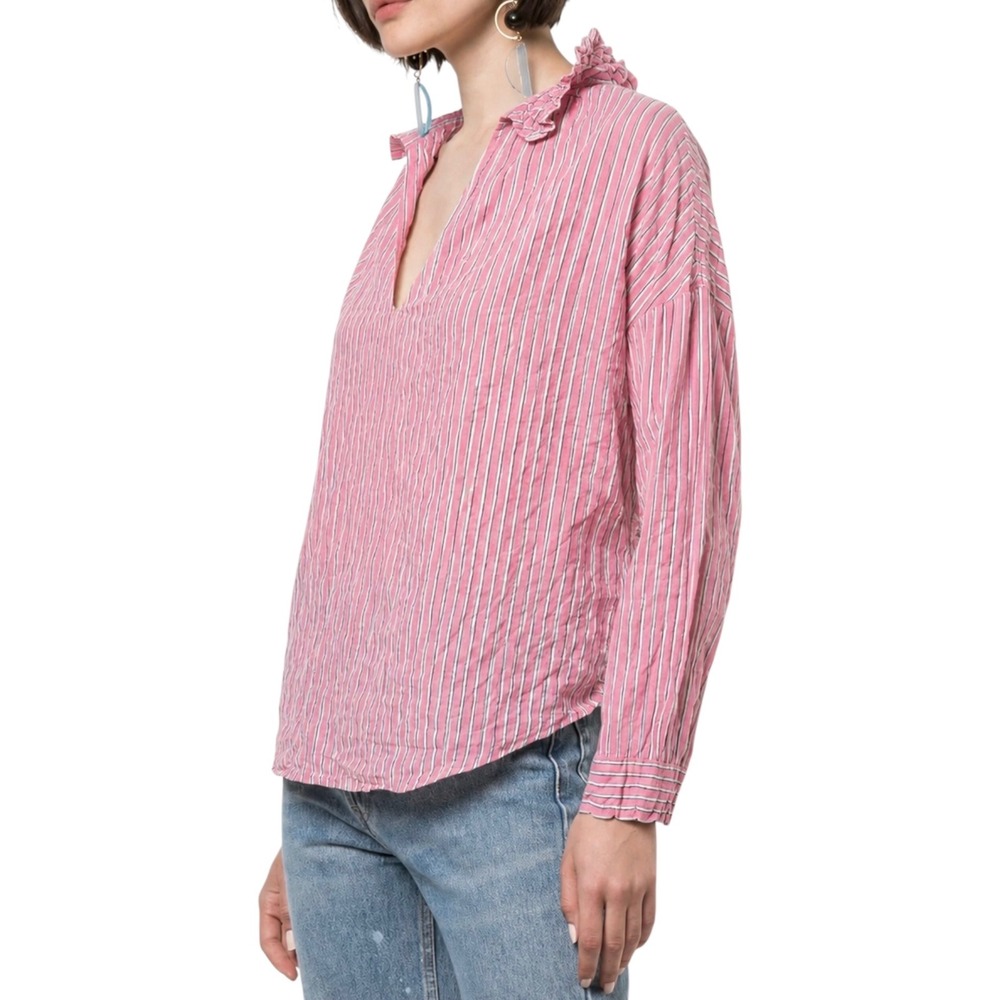 A SHIRT THING Penelope Stripe Popover Top